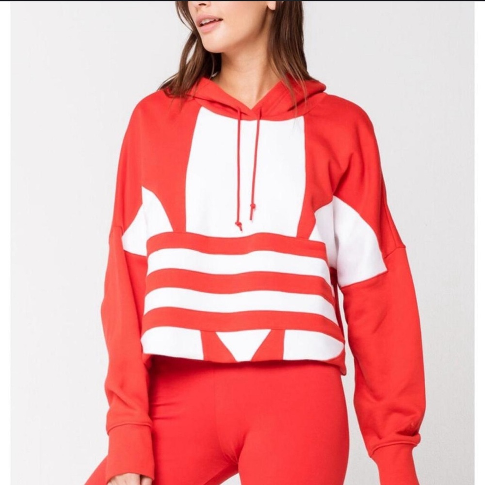 Adidas Original Women’s Oversized  Hoodie Red White